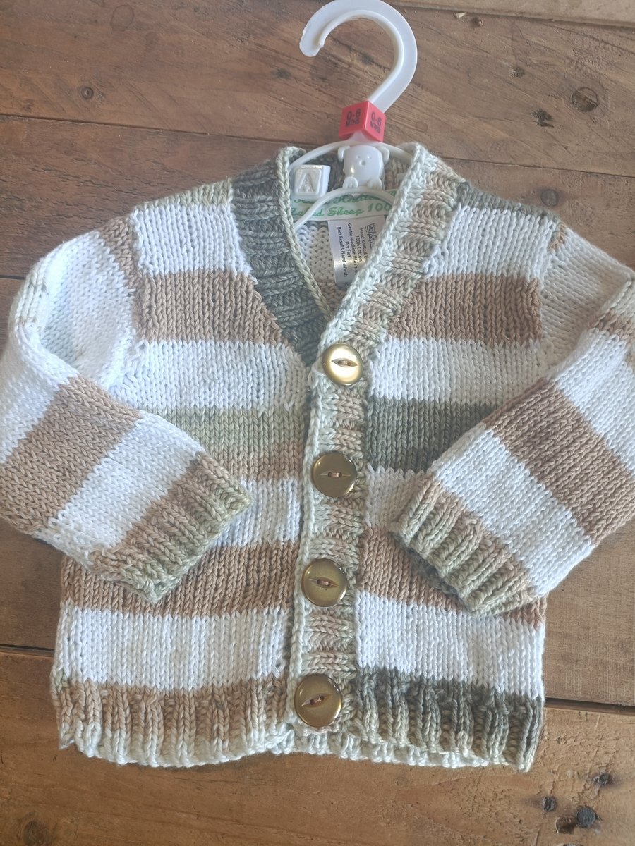 Hand Knitted childrens cotton cardigan 