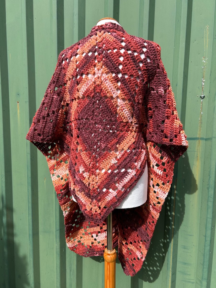 Autumn Ruana Wrap in Soft Wool Yarn