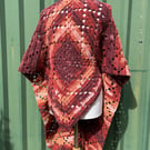 Autumn Ruana Wrap in Soft Wool Yarn