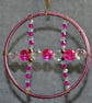 Pink Upcycled Bangle Window Decoration-Suncatcher with Pink and Clear Beads - Image 6