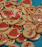 20mm Wooden Red Stripe Heart Buttons Love Stripey 10pk Button (RH3) - Image 4