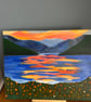 Mountain lake at sunset original in acrylics 20 x16"  - Image 3