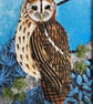 Textile art, tawny owl picture, fabric owl, gift for bird lover, gift for mum - Image 4
