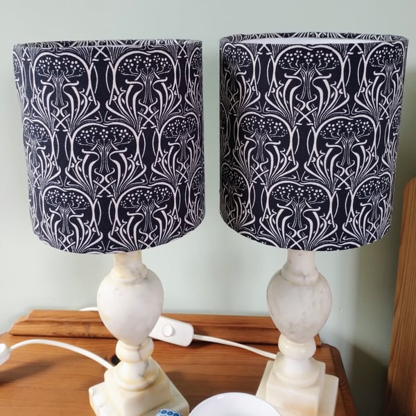 Art Nouveau Classic Cylindrical Drum Lampshades X 2