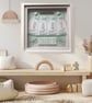 Personalized New Baby Shadow Box Frame: Aquamarine Rocking horse Theme