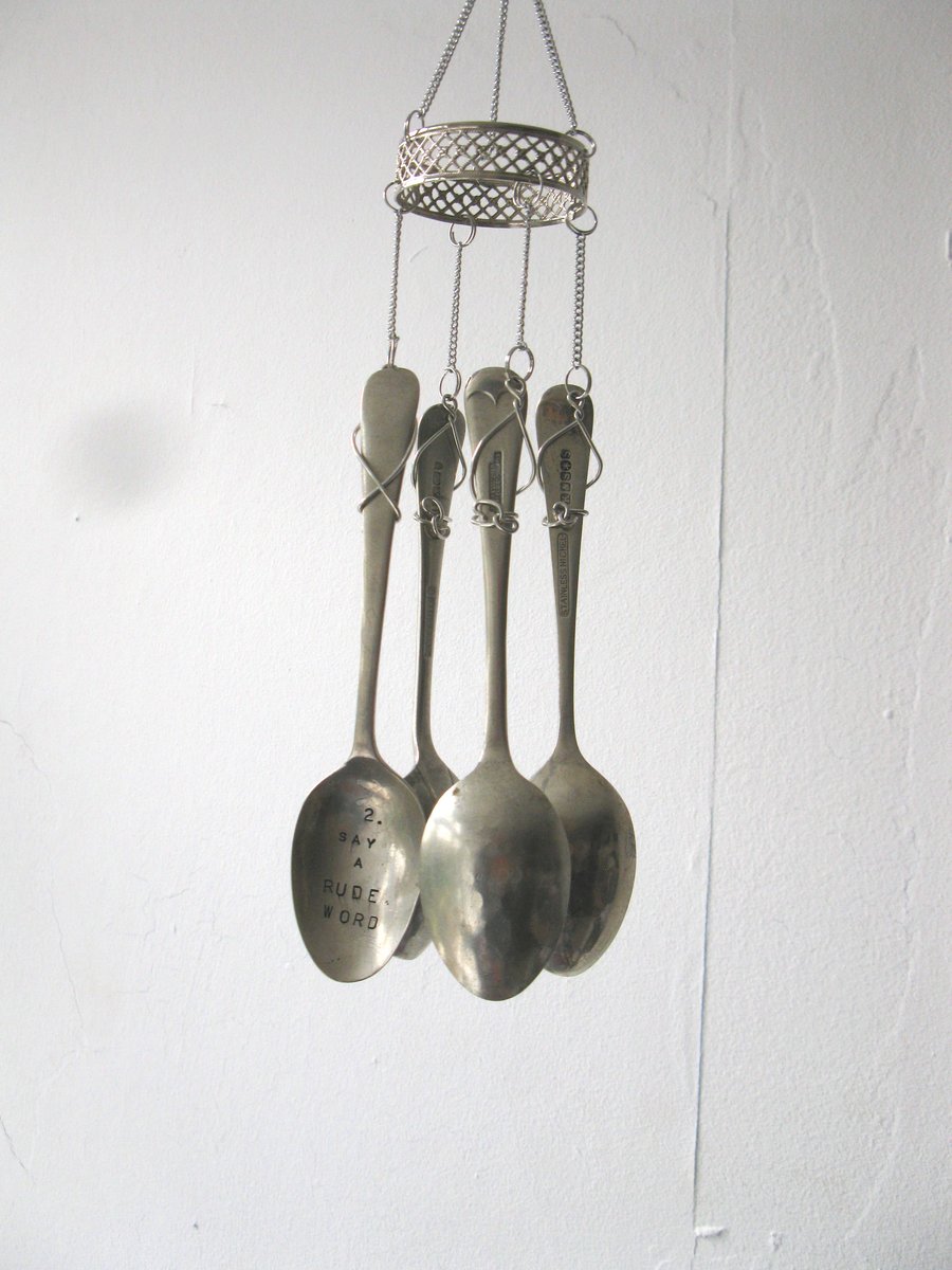 What To Do When Sh-t Happens, Upcycled Spoon Windchime