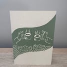 Let's meet for a cuppa - blank greeting card