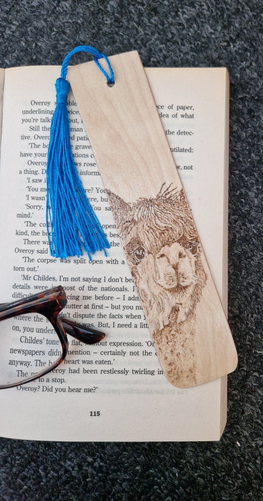 Hand Burned Wooden Bookmark- Larma