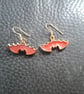 Halloween themed earrings-coral bat wings - Image 1