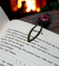 Antique bronze effect bookmark with bright pink felted decoration