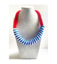 Blue Nautical Knotted Rope Statement Necklace, Chunky Statement crochet necklace - Image 9