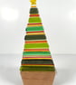 Fused glass Christmas tree in shades of blue glass with yellow glass star  - Image 5