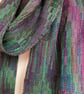 Iris Handwoven Silk, Cotton and Merino Scarf - Image 7