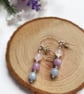 Rose Quartz, Amethyst and Aquamarine Beaded Stud Earrings - Image 4