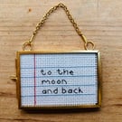 Embroidered 'To The Moon And Back' Love Note