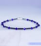 Bracelet Hematite and Swarovski stretchy handmade alternative - Image 1