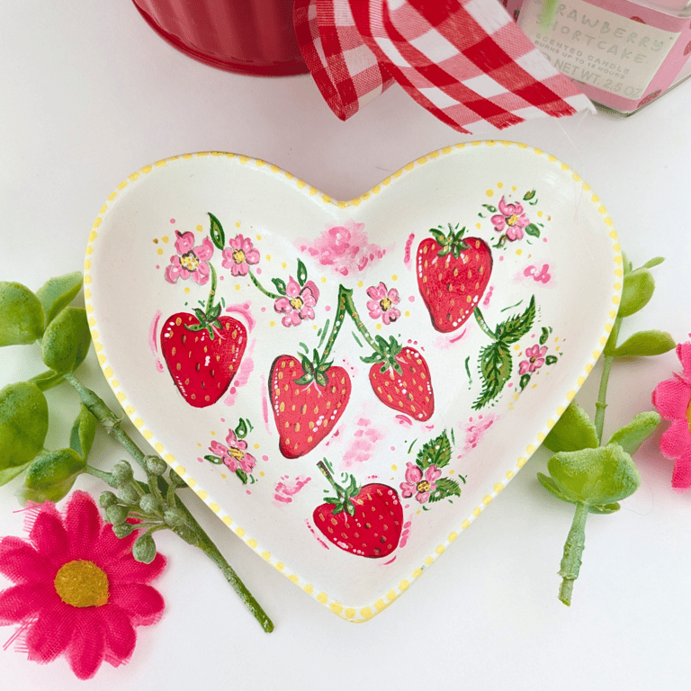 Strawberry ring dish, strawberry jewellery dish, strawberry gift