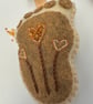 Hanging new baby footprint 3 hearts beaded embroidered nursery decoration gift - Image 2