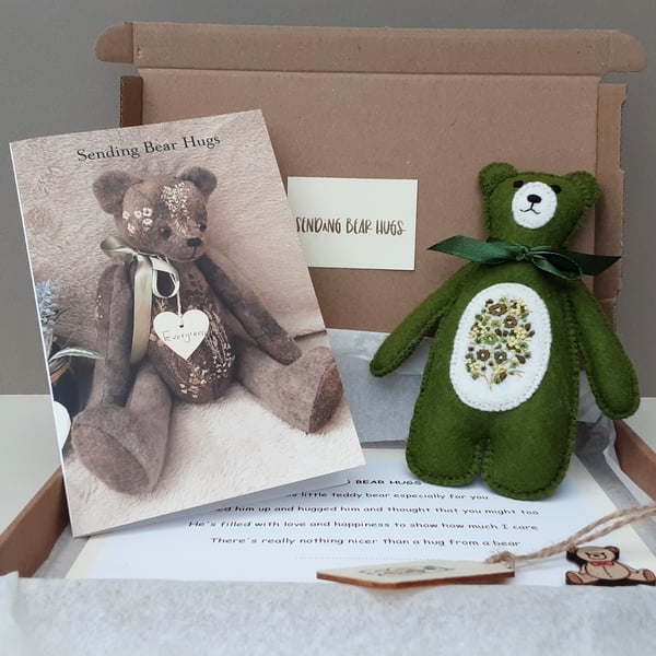 Teddy bear letterbox gift, sending bear hugs birthday post box gift