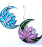 Lotus Moon Stained Glass Turquoise Flower Suncatcher  - Image 6