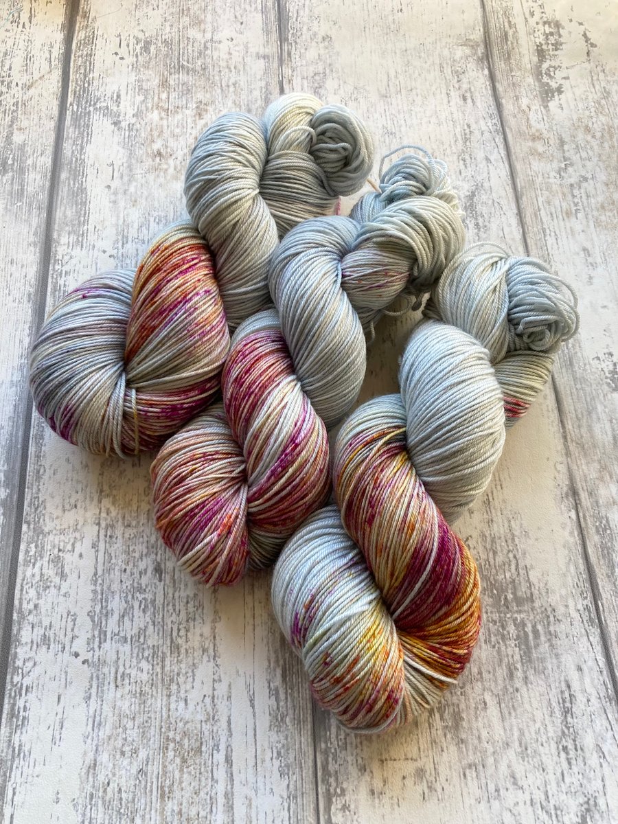 Hand dyed knitting yarn 4 ply Merino & silk 100g Winterberry