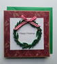 Unique Quilled Wreath Christmas Card Size 5" x 5" (12.5cm x 12.5cm) - Image 2