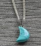 Crescent Pendant Gemstone on Silver Chain - Image 7