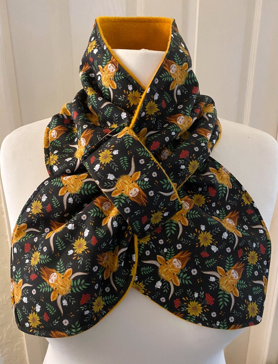 Neck warmer Scarf - neck gaiter - cowl - snood - Fleece Lined - Adult size 