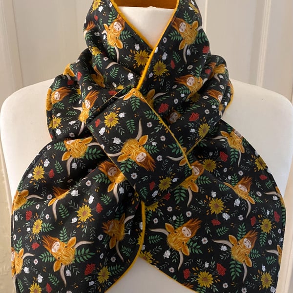 Neck warmer Scarf - neck gaiter - cowl - snood - Fleece Lined - Adult size 