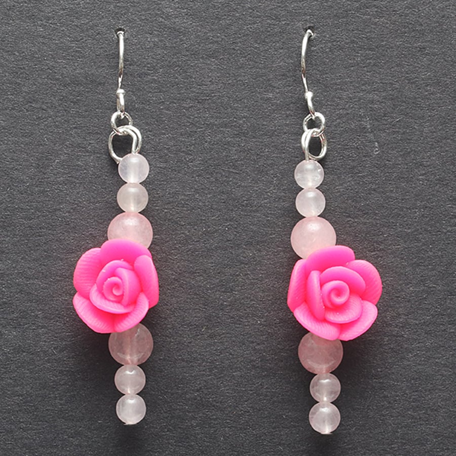 Pink-Rose Earrings