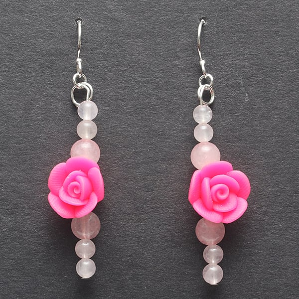 Pink-Rose Earrings