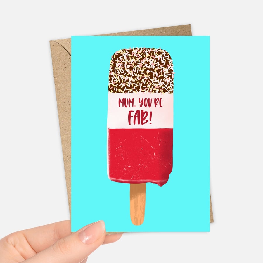 Fab Ice Lolly Card Personalised Greeting Cards
