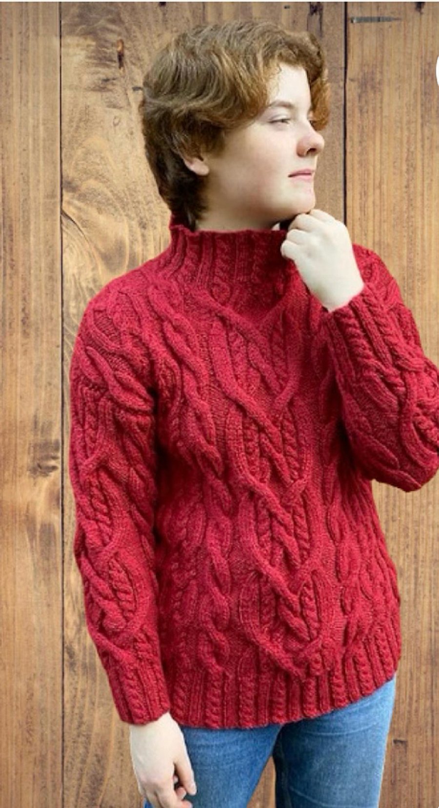  Cable Knit Sweater -Wool With Alpaca Blend Yarn - Chest 87-92cms (34-36")  