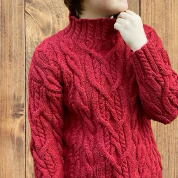  Cable Knit Sweater -Wool With Alpaca Blend Yarn - Chest 87-92cms (34-36")  