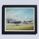 SPITFIRE Aviation Framed Art Print In Wood Frame- Battle of Britain Tribute Art