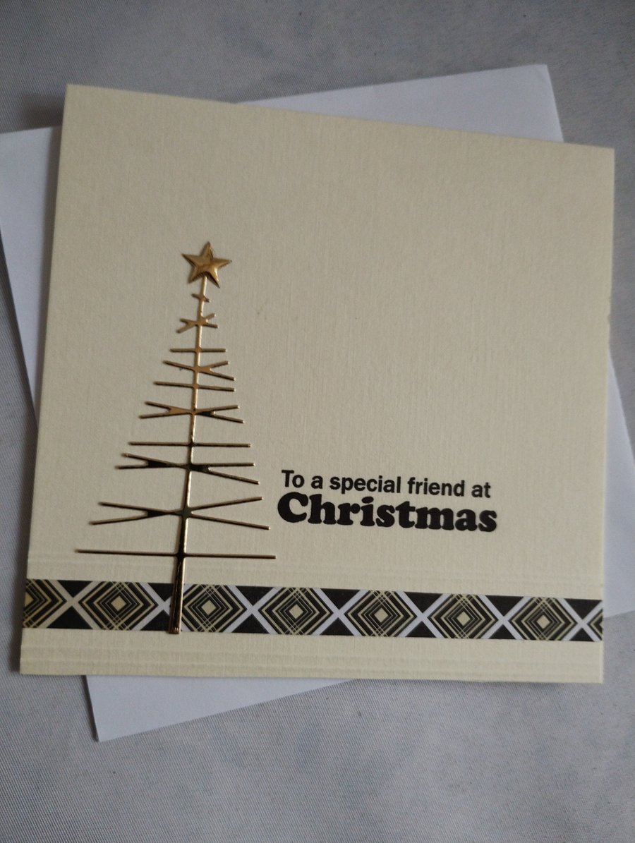 Black and Gold Christmas Card - for a special friend 