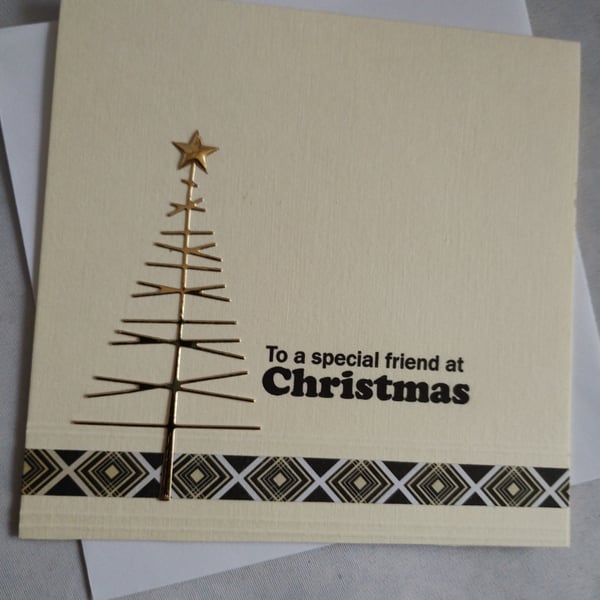 Black and Gold Christmas Card - for a special friend 