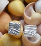 Handmade coastal themed wave and surf mini silver studs - Fistral earrings - Image 2
