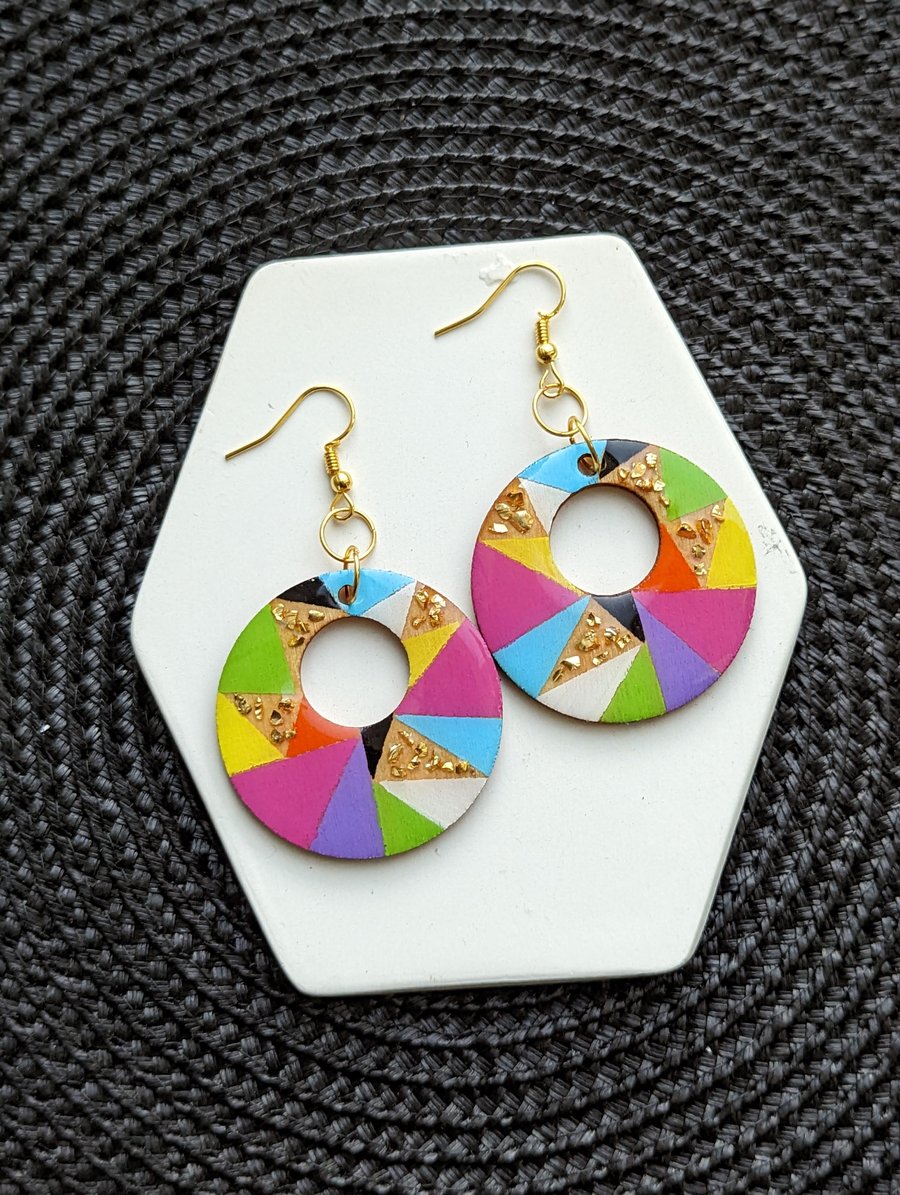 Wooden Painted Earrings - Custom Chris