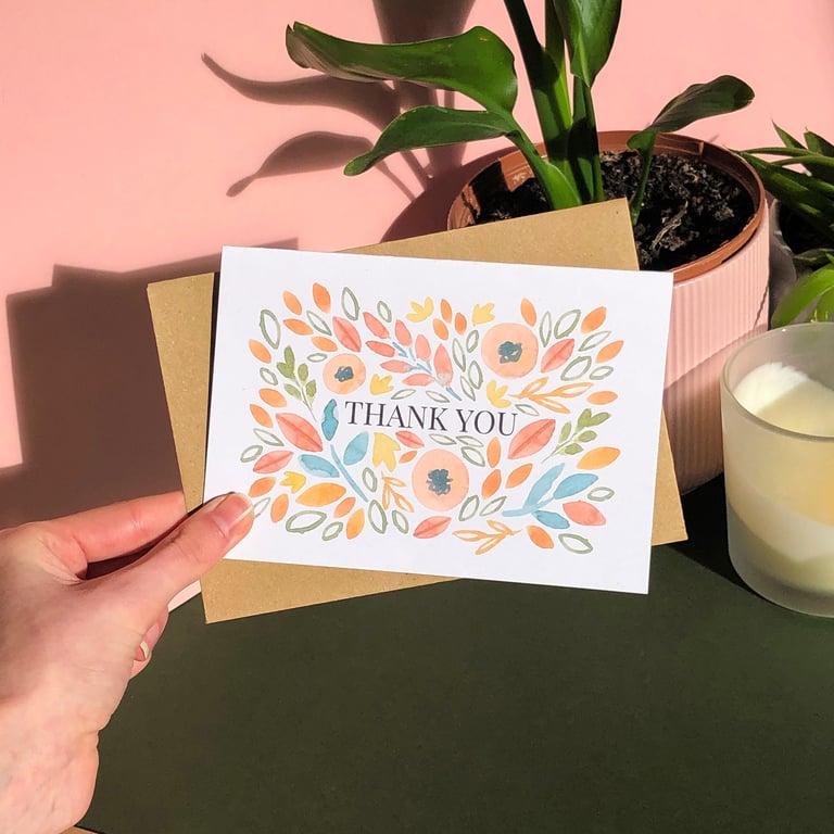 Thank You Autumn Notecard, Blank A6 Card