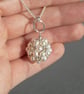 White Glass Pearl Ball Pendant Necklace - Wedding Jewellery for Women - Gifts - Image 3