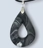Black Marbled Glasses Holder Necklace Teardrop Opening Pendant