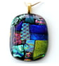 Dichroic Glass S017 Supersize Patchwork 3-layer Pendant with Gold plated chain - Image 3
