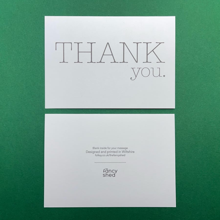 Pack of 5, Thank You Cards, Baskerville