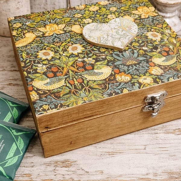 Wooden Tea Chest Keepsake Box William Morris