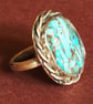 Turquoise And Silver Ring - Classic Navajo Style - Size M - Artisan - Image 5