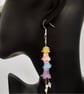 Spring Blossom Lucite Flower Earrings: Yellow, Pink, Blue, and Mauve Blooms 