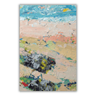 A small coastal landscape - textured art - seaside - letterbox gift - beach