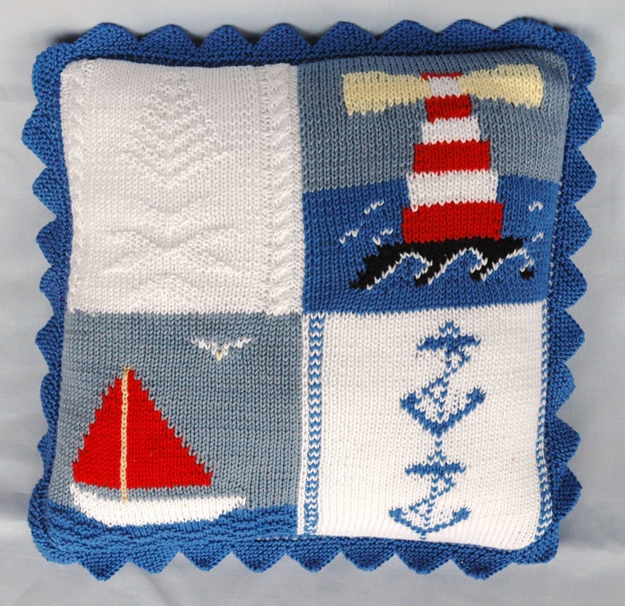 Seaside Cushion Cover PDF Knitting Pattern