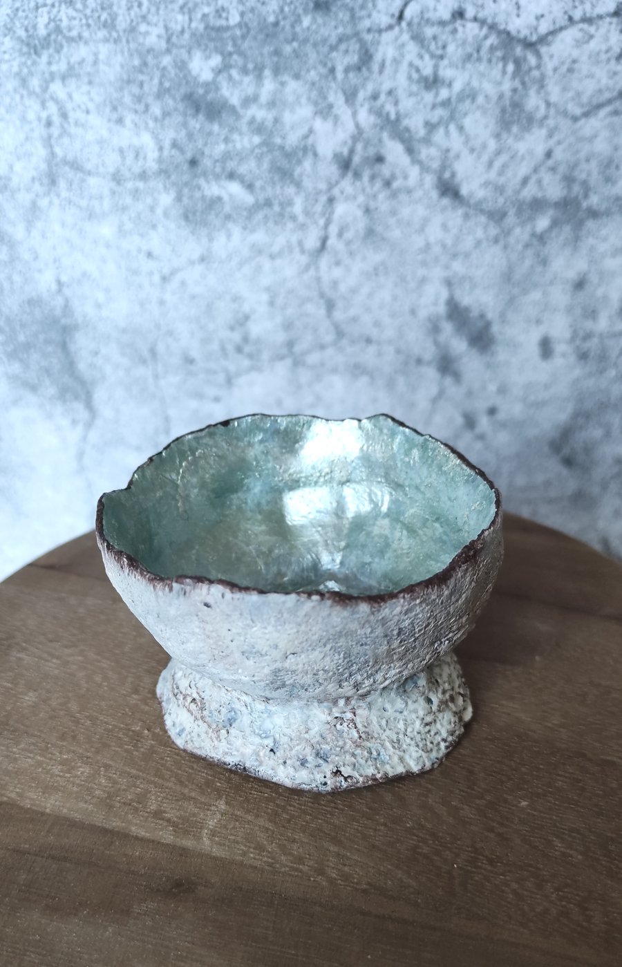 Handmade Coastal Ceramic Bowl, Mother of Pearl Glaze, Ceramic Beach Decor